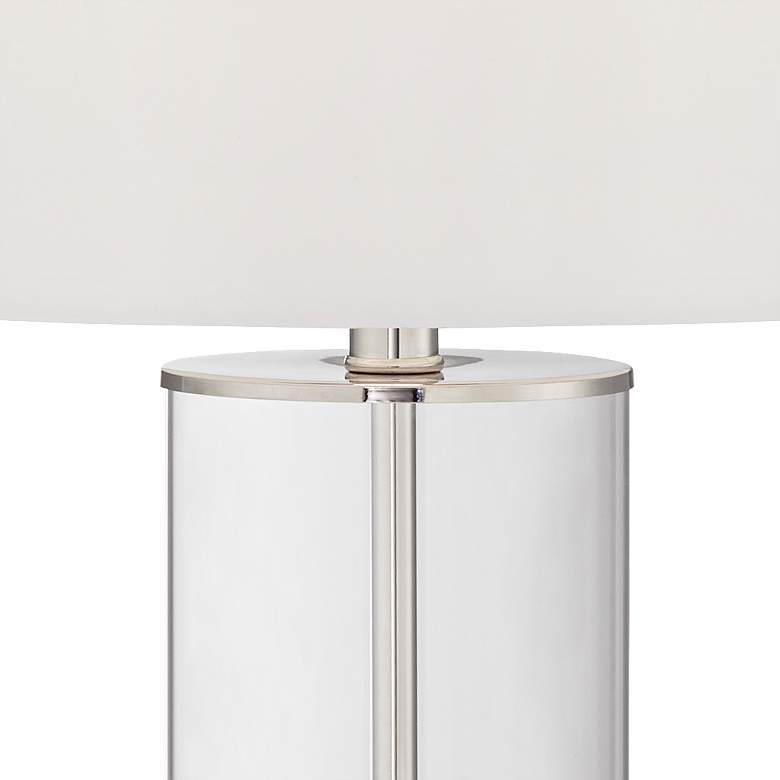 Sapri Clear Glass with Polished Nickel Column Table Lamp more views
