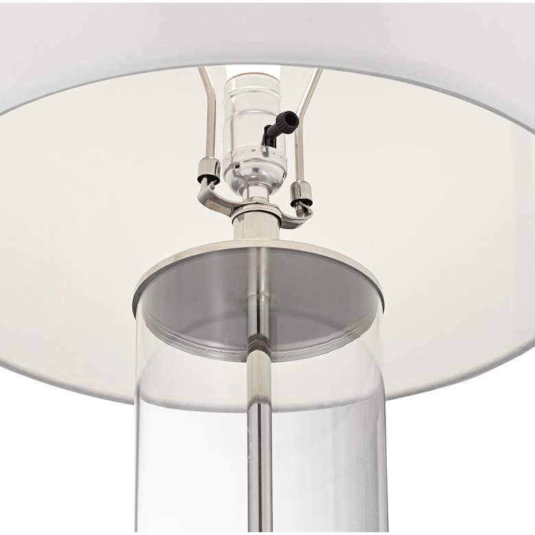Sapri Clear Glass with Polished Nickel Column Table Lamp more views