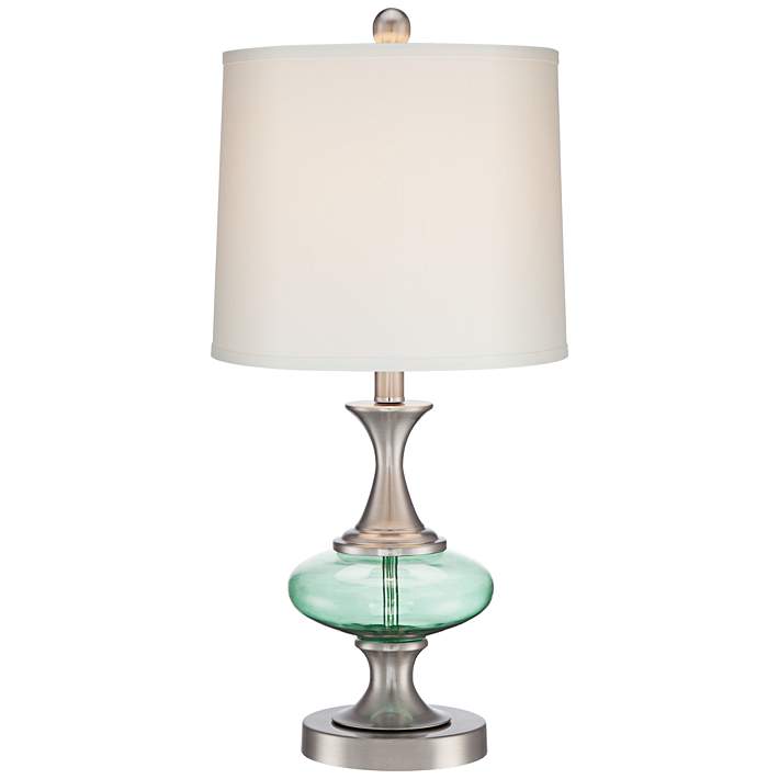 Reiner Blue Green Glass Table Lamp With, Aqua Glass Floor Lamp Pier 10
