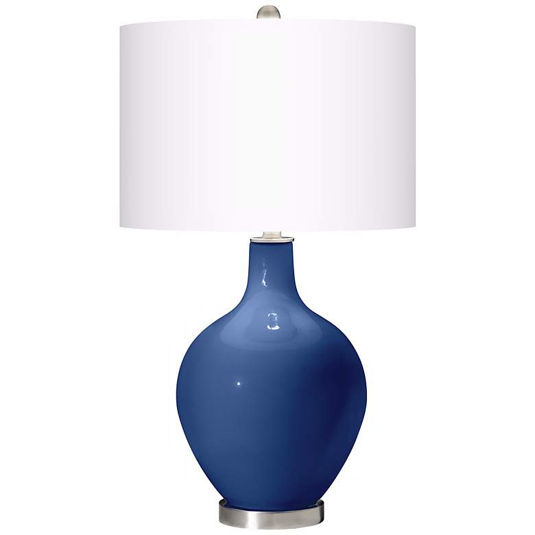 Monaco Blue Ovo Table Lamp with USB Workstation Base more views