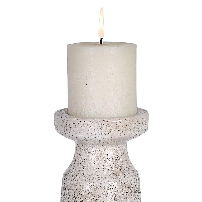 Image 4 Kyan Ombre Crackled Glaze Pillar Candle Holders Set of 3 more views