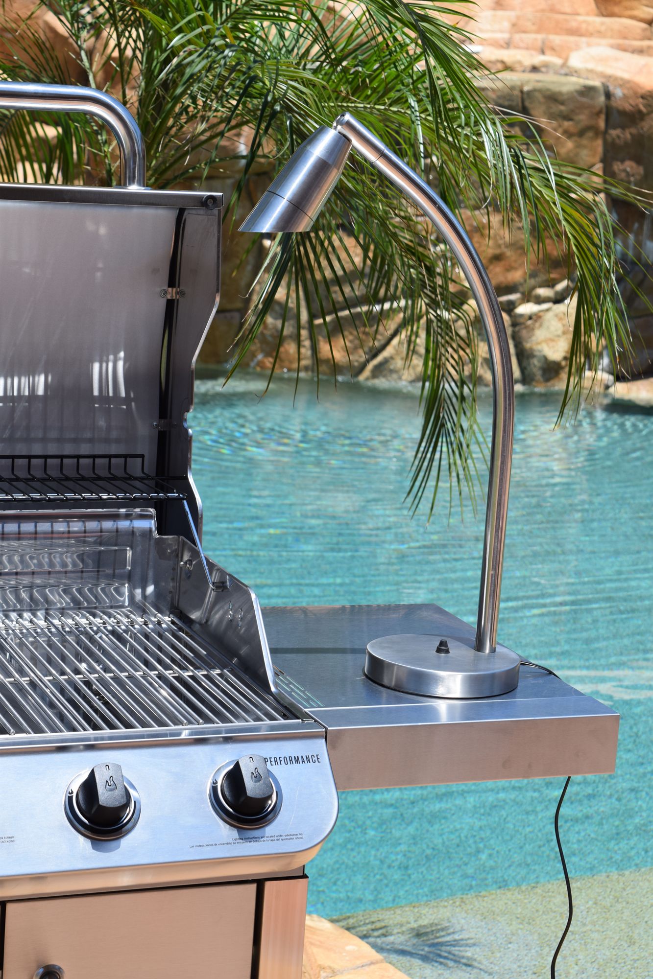 Angled Bullet Steel LED Commercial Weighted BBQ Light 69E18 Lamps Plus