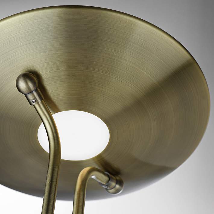 Duality Iv Antique Brass Led Torchiere Lamp W Reading Light