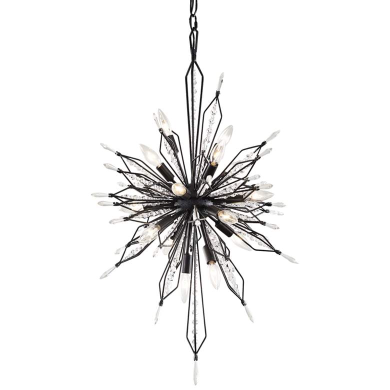 Image 3 Varaluz Orbital 20" Wide Carbon and Crystal Foyer Pendant more views