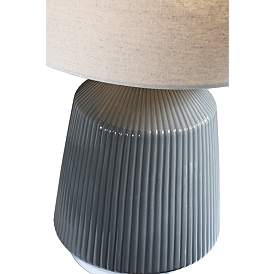 Lite Source Saratoga Gray Ceramic Striped Accent Table Lamp more views