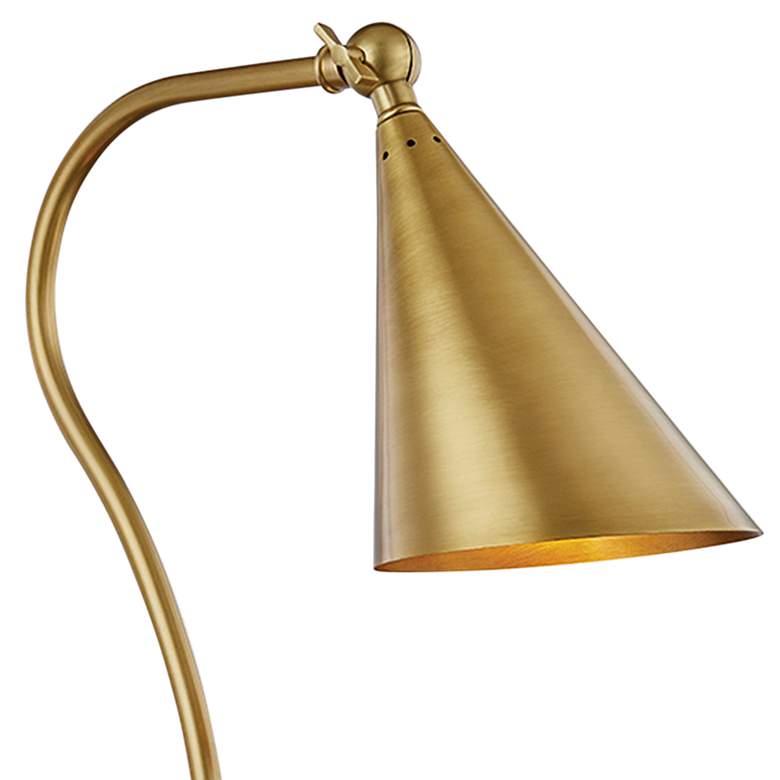 Mitzi Lupe Aged Brass Metal Accent Table Lamp more views
