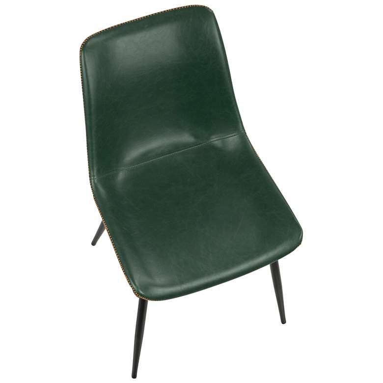 Durango Green Faux Leather Dining Chairs Set of 2 more views