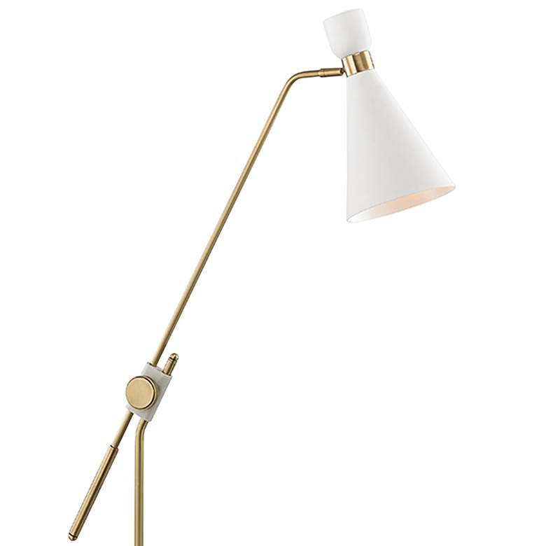 Image 4 Mitzi Willa Aged Brass and White Adjustable Arm Floor Lamp more views
