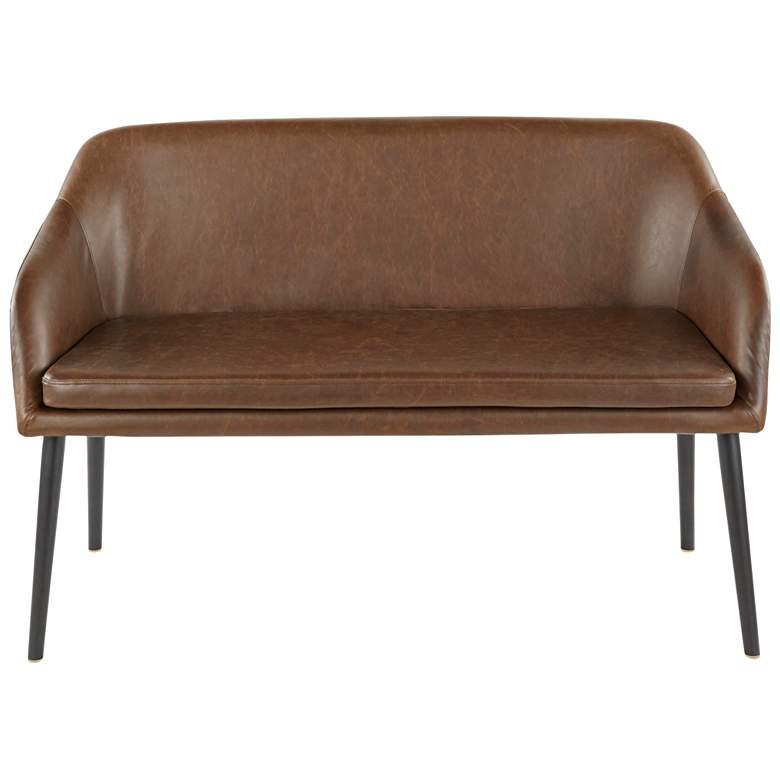 Image 4 Shelton Espresso Faux Leather 2-Seater Bench more views