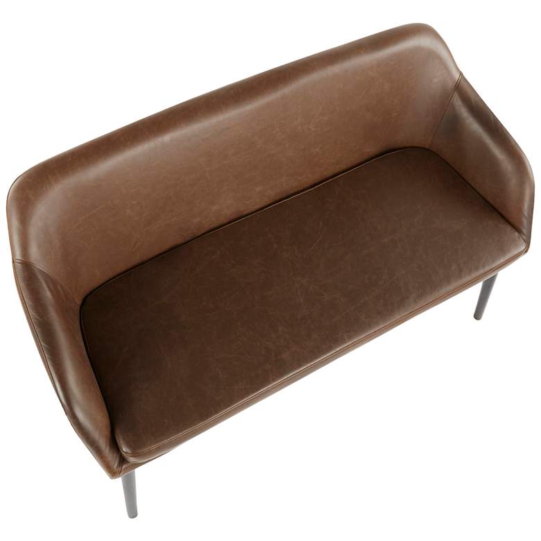 Image 5 Shelton Espresso Faux Leather 2-Seater Bench more views