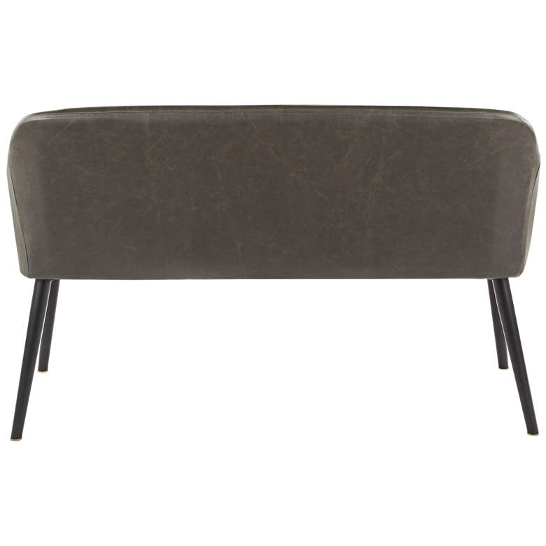 Image 4 Shelton Charcoal Faux Leather 2-Seater Bench more views