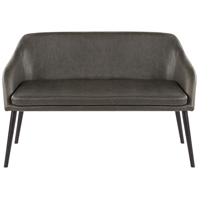Image 5 Shelton Charcoal Faux Leather 2-Seater Bench more views