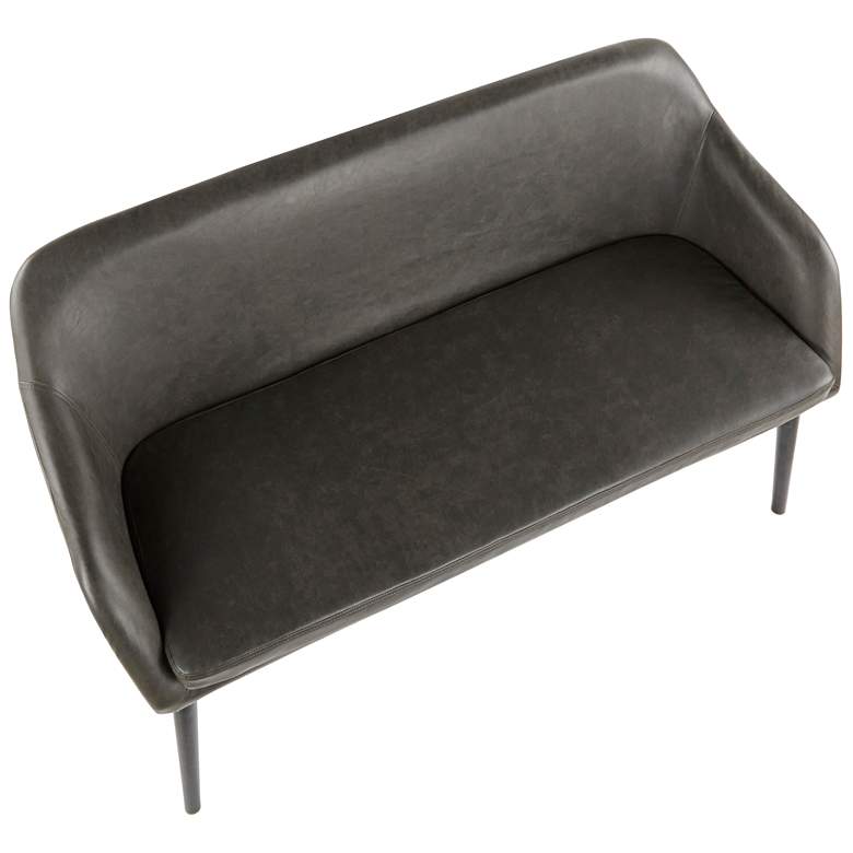 Image 6 Shelton Charcoal Faux Leather 2-Seater Bench more views