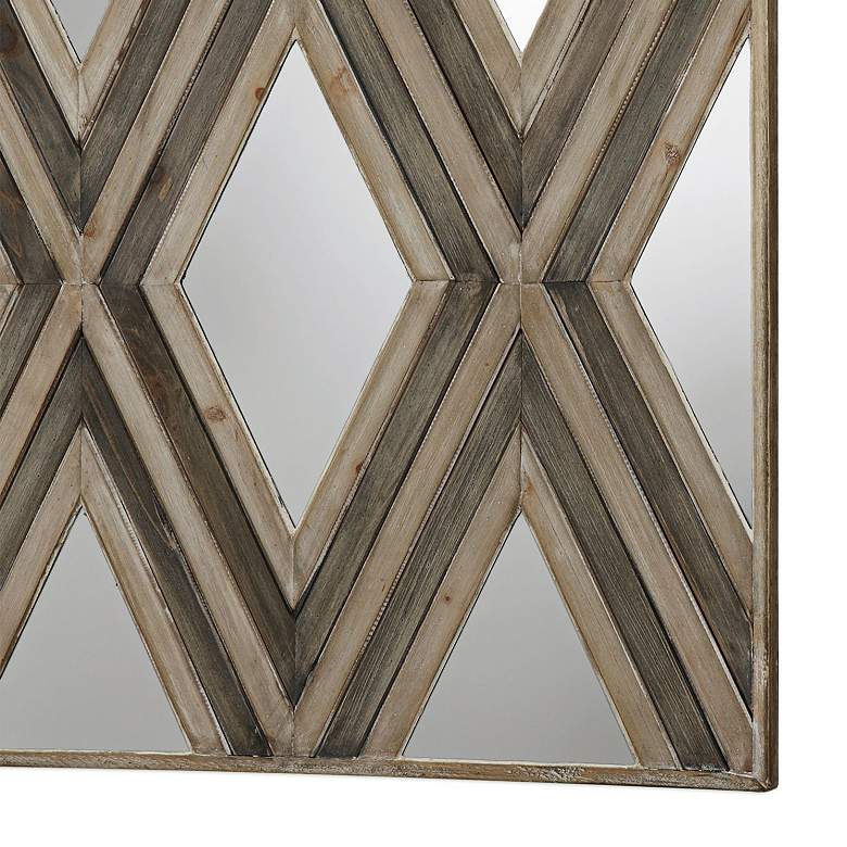 Image 3 Tahir 72" High Geometric Argyle Pattern Mirrored Wall Art more views