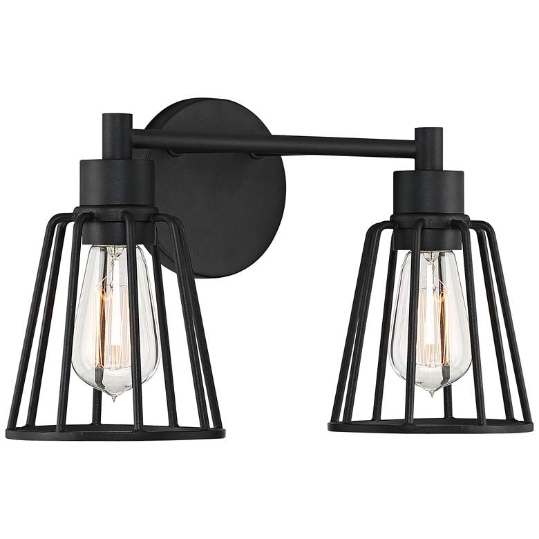 Quoizel Atticus 8 3/4&quot; High Earth Black 2-Light Wall Sconce more views
