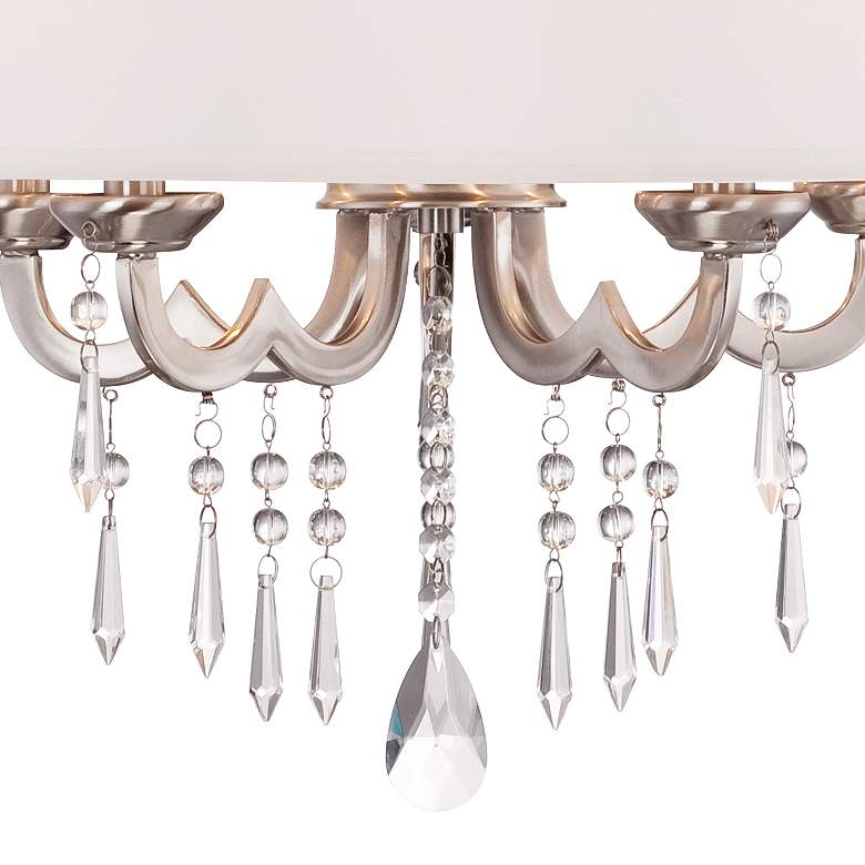 Georgiana 20 1/4&quot; Wide Off-White Drum Shade Chandelier more views