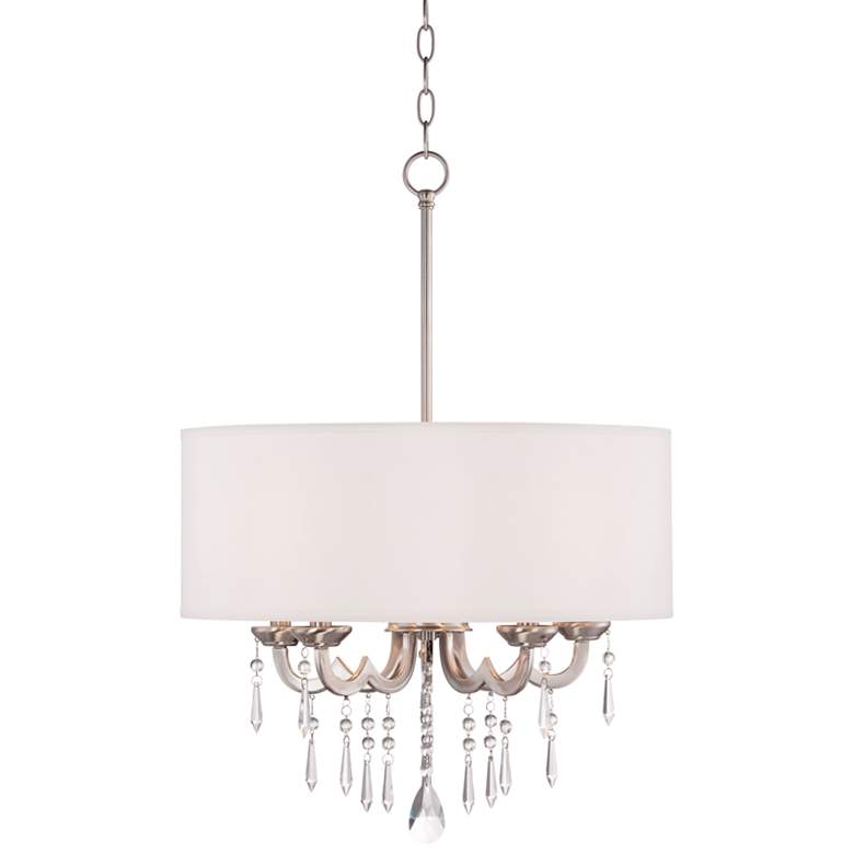 Georgiana 20 1/4&quot; Wide Off-White Drum Shade Chandelier more views