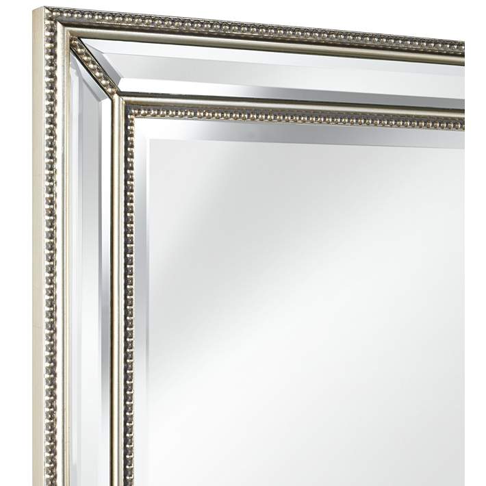 Beaded Wall Mirror, Silver Beaded Frame Wall Mirror