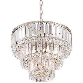 Magnificence Satin Nickel 14 1/4&quot; Wide Crystal Chandelier more views