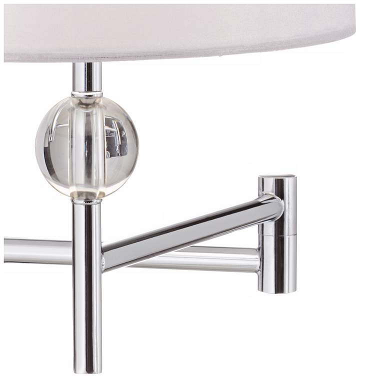 Image 4 Kohle Chrome and Acrylic Modern Luxe Swing Arm Plug-In Wall Lamp more views