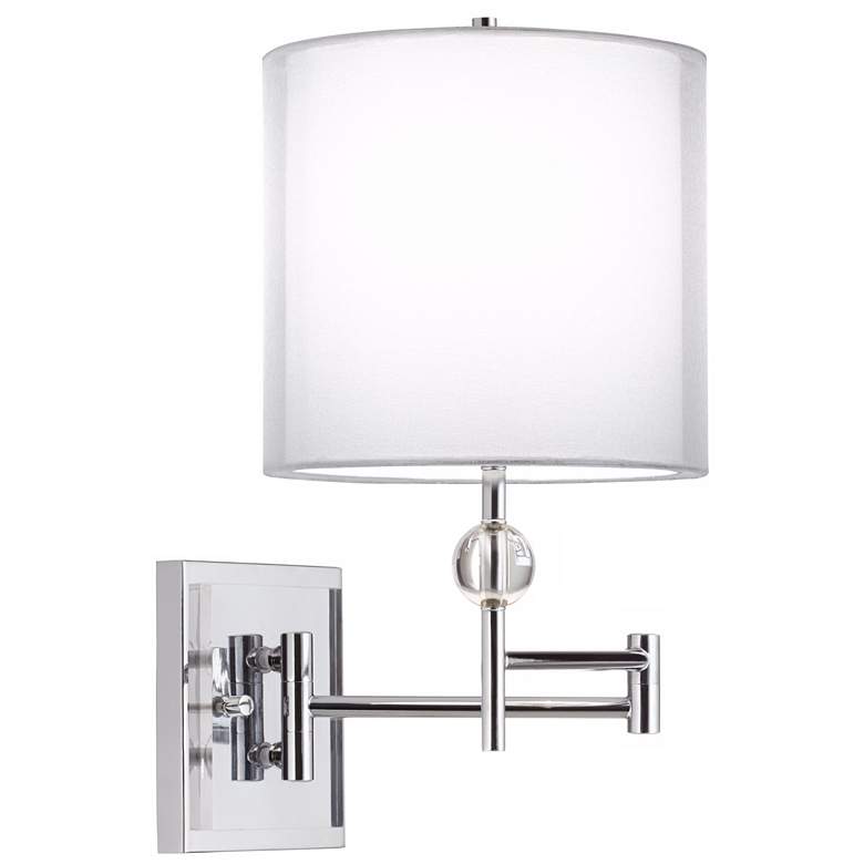 Image 6 Kohle Chrome and Acrylic Modern Luxe Swing Arm Plug-In Wall Lamp more views