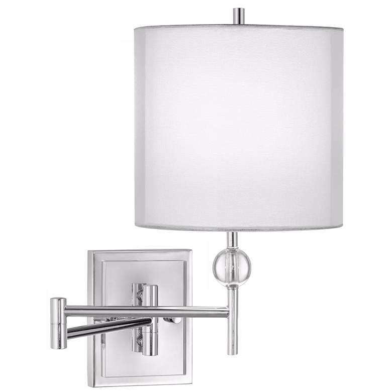 Image 7 Kohle Chrome and Acrylic Modern Luxe Swing Arm Plug-In Wall Lamp more views