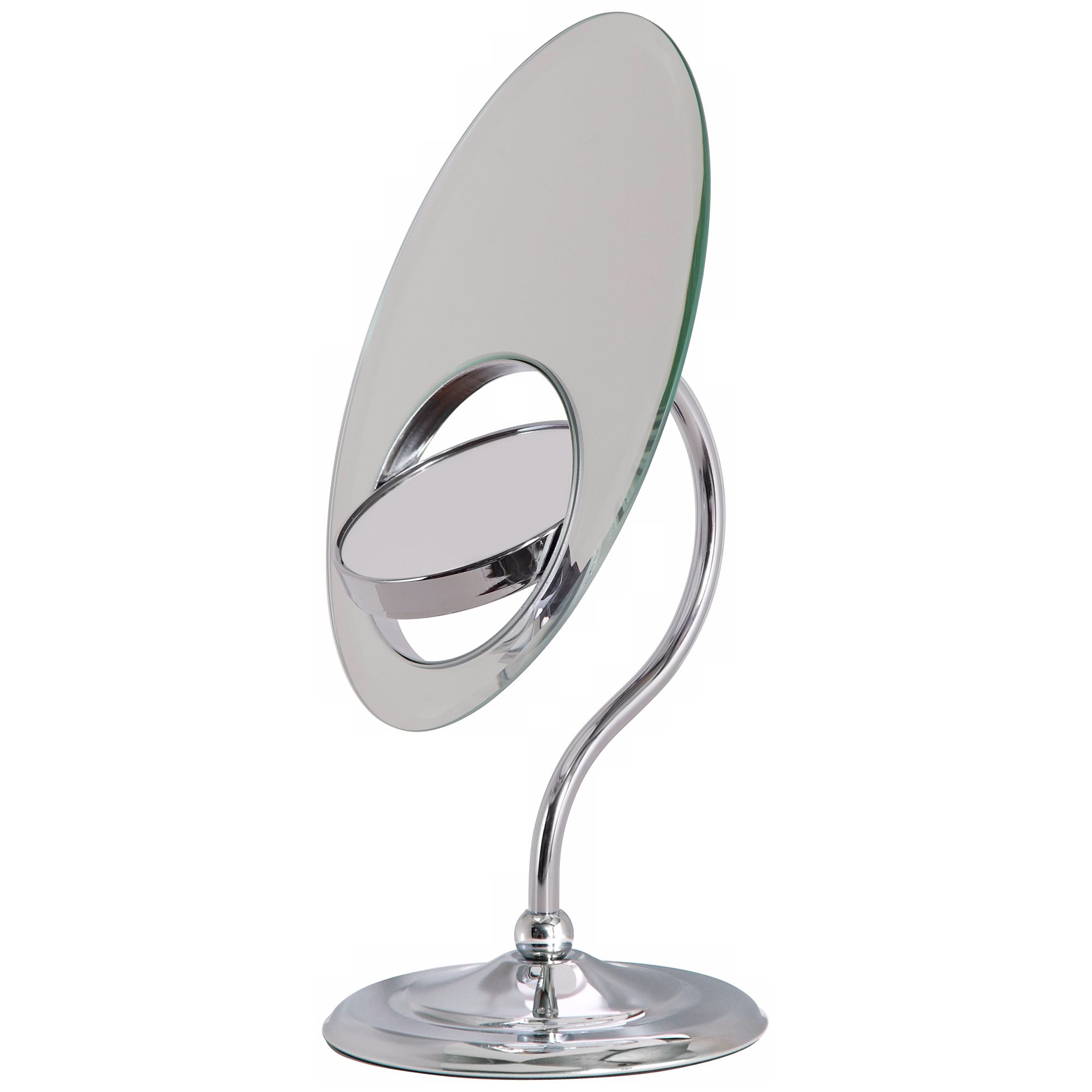 Chrome SNeck DualSided Magnified Makeup Mirror 6H256 Lamps Plus