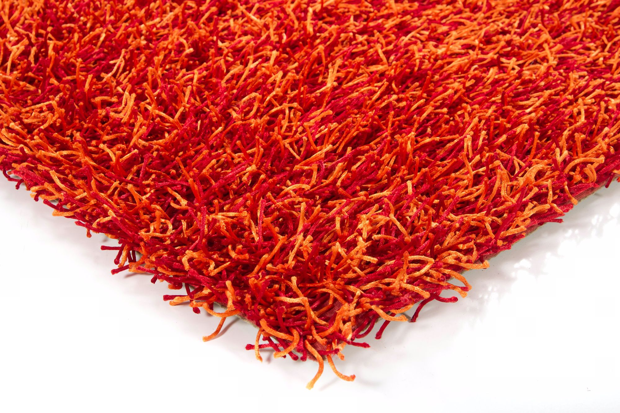 Chandra Zara ZAR14510 Red and Orange Shag Rug 6P203 Lamps Plus