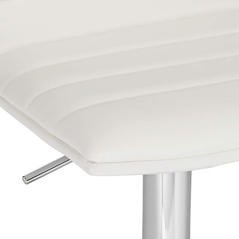 Image 4 Motivo White Faux Leather Swivel Seat Adjustable Barstool more views