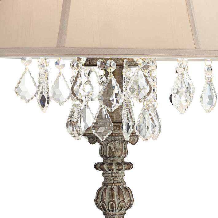 Duval French Crystal Candlestick Table, Duval French Crystal Candlestick Floor Lamp