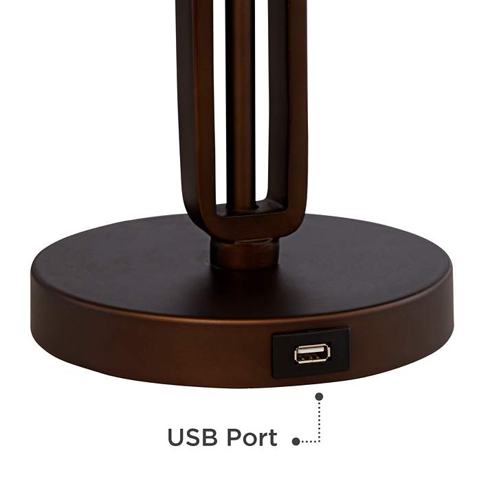 Samuel Mica Shade Desk Lamp with USB Port