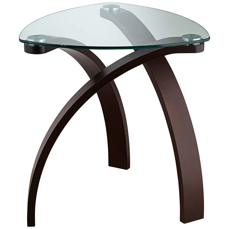 Gianna 23 1/2&quot; Wide Espresso and Glass Modern End Table more views