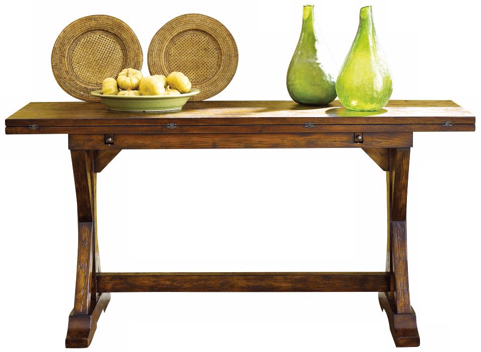 Hidden Treasures 64" Rustic Pine Wood FlipTop Console Table 6W394 Lamps Plus