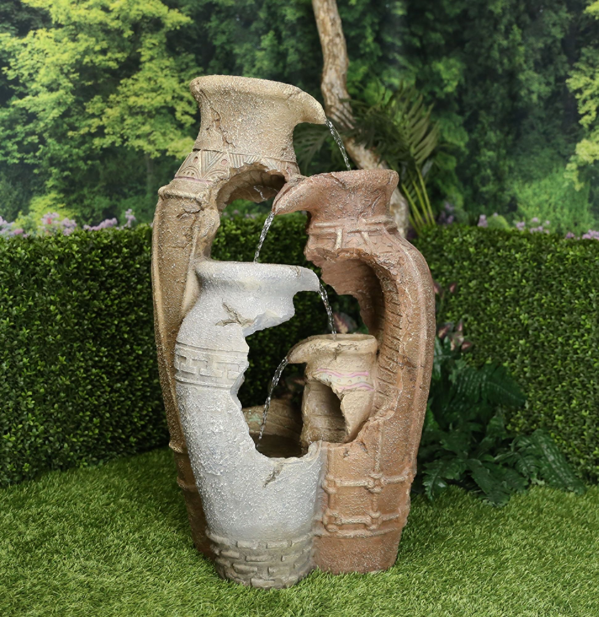 Distressed Pottery LED Indoor Outdoor 39"H Floor Fountain 6Y241