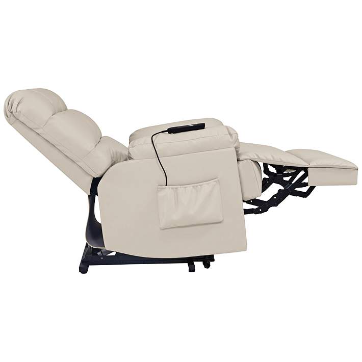Prolounger Cream Renu Leather Power, Cream Leather Recliner Chair