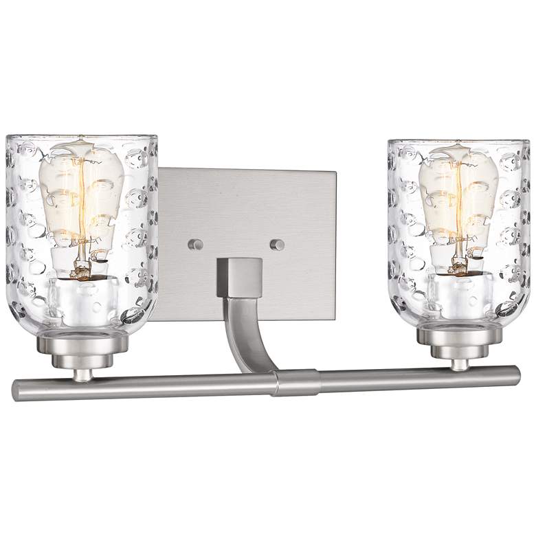 Quoizel Cristal 7 1/4&quot;H Brushed Nickel 2-Light Wall Sconce more views