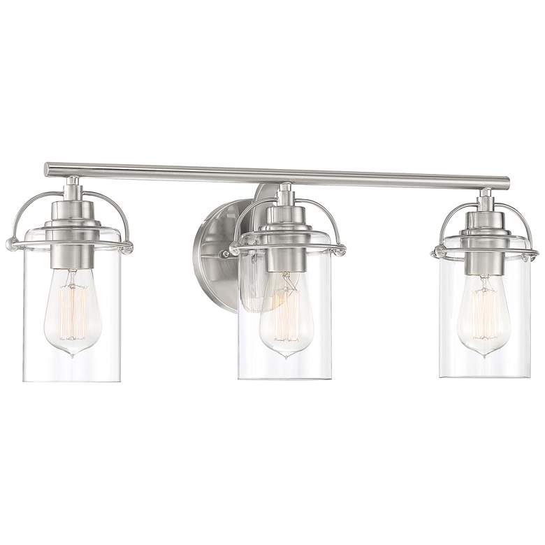 Quoizel Emerson 24&quot; Wide Brushed Nickel 3-Light Bath Light more views