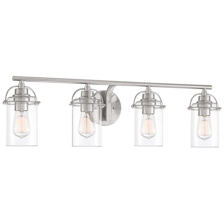 Quoizel Emerson 33 1/2&quot;W Brushed Nickel 4-Light Bath Light more views