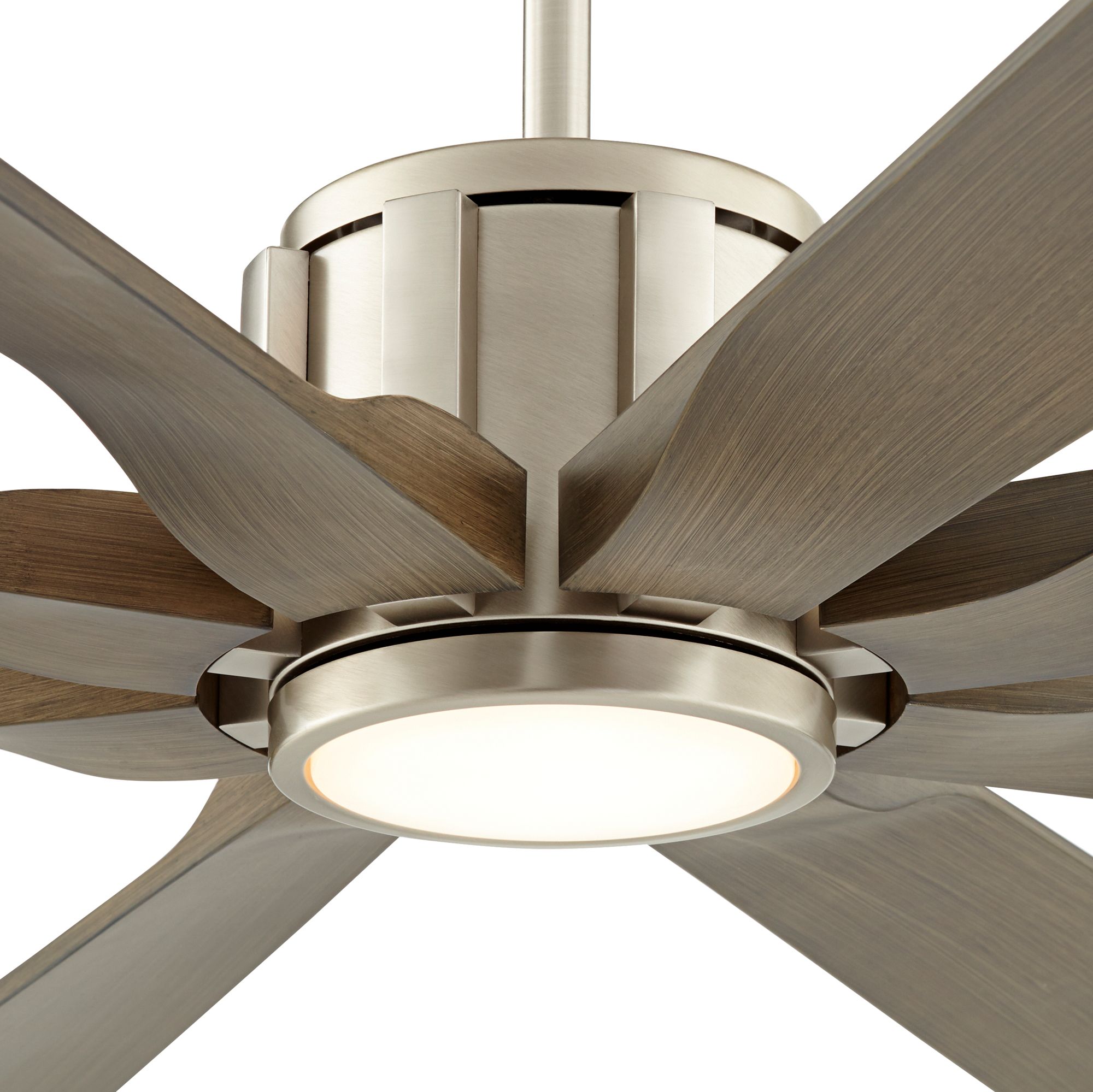 60" Defender Brushed Nickel Outdoor LED Ceiling Fan 70V73 Lamps Plus