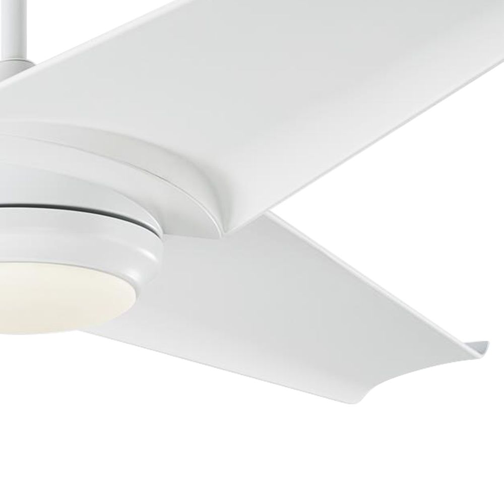 60 Monte Carlo Orville Matte White Led Damp Ceiling Fan 70x92