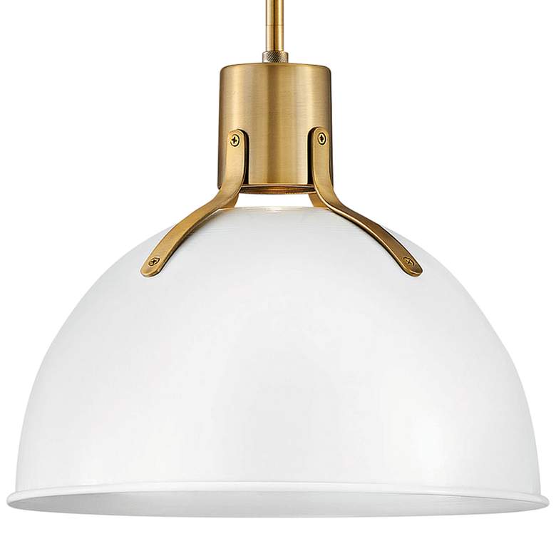 Image 3 Hinkley Argo 14"W Polished White and Brass LED Pendant Light more views