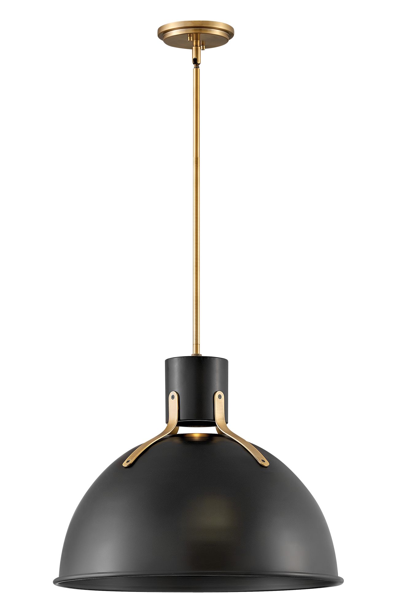 Hinkley Argo 20"W Satin Black and Brass LED Pendant Light 70Y04