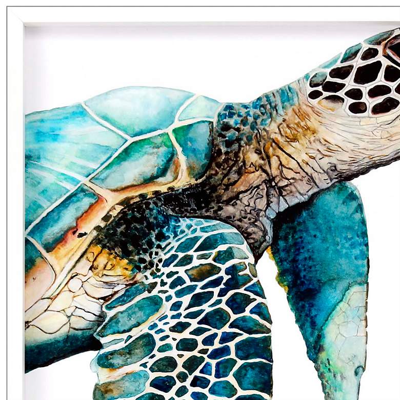 Image 3 Great Sea Turtle 50" High Framed Shadow Box Wall Art more views