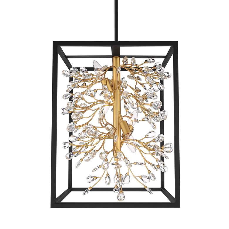 Image 3 Carrine 15 1/4" Wide Black and Gold 4-Light Pendant Light more views