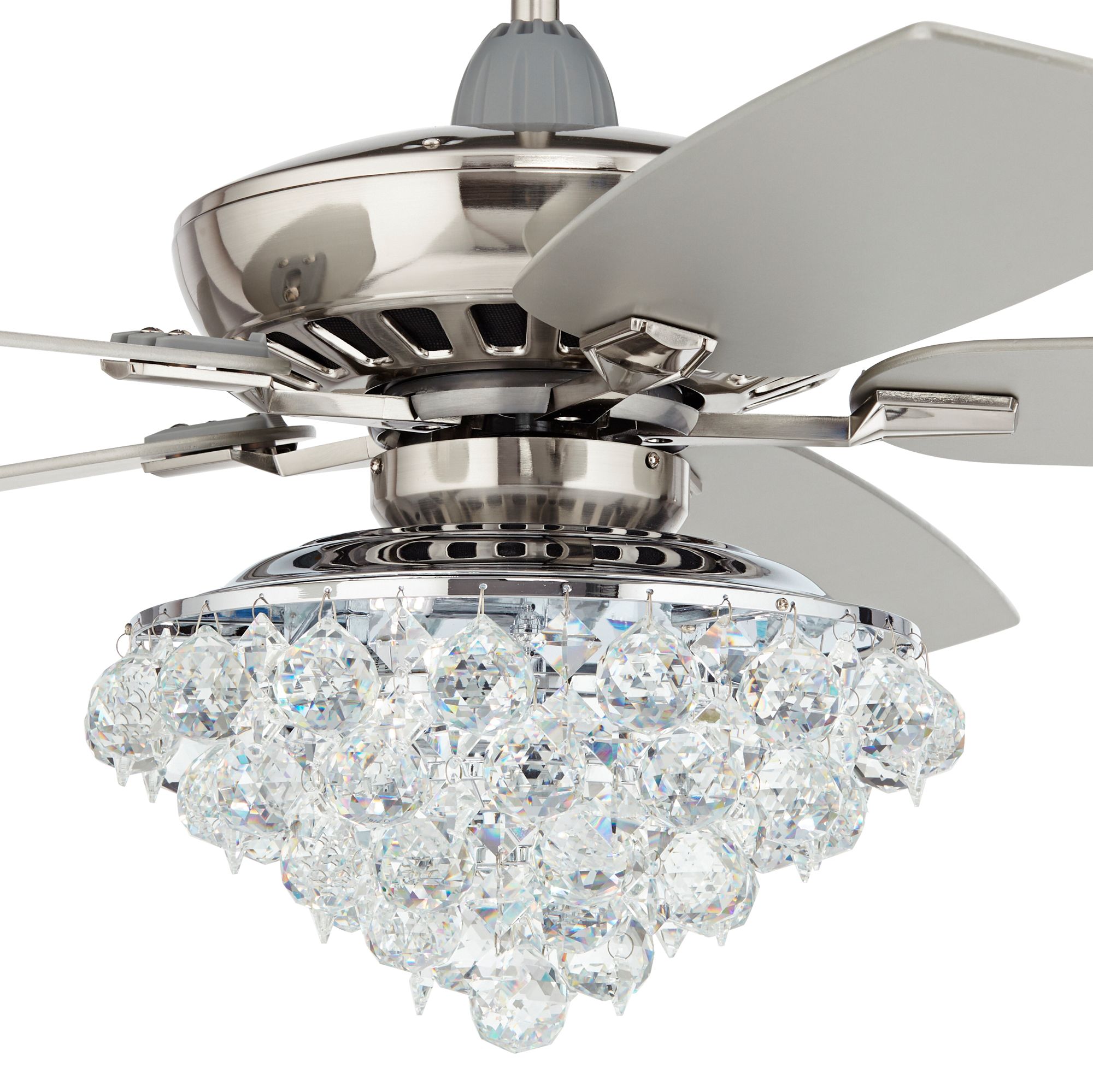 52" Casa Journey Brushed Nickel Crystal LED Light Ceiling Fan 71G52