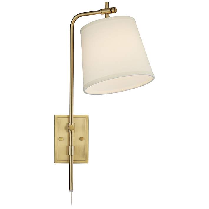 Seline Warm Gold Adjustable Plug In Wall Lamp 71h55 Lamps Plus - Gold Wall Lamp Plug In