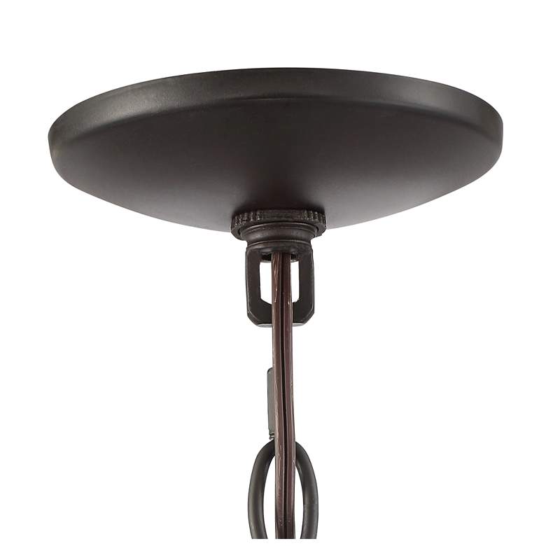 Image 5 Astor 16" Wide Bronze and Wood Grain 4-Light Entry Pendant more views