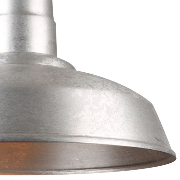 Hi-Lite Warehouse 14" Wide Galvanized Metal Pendant Light ...