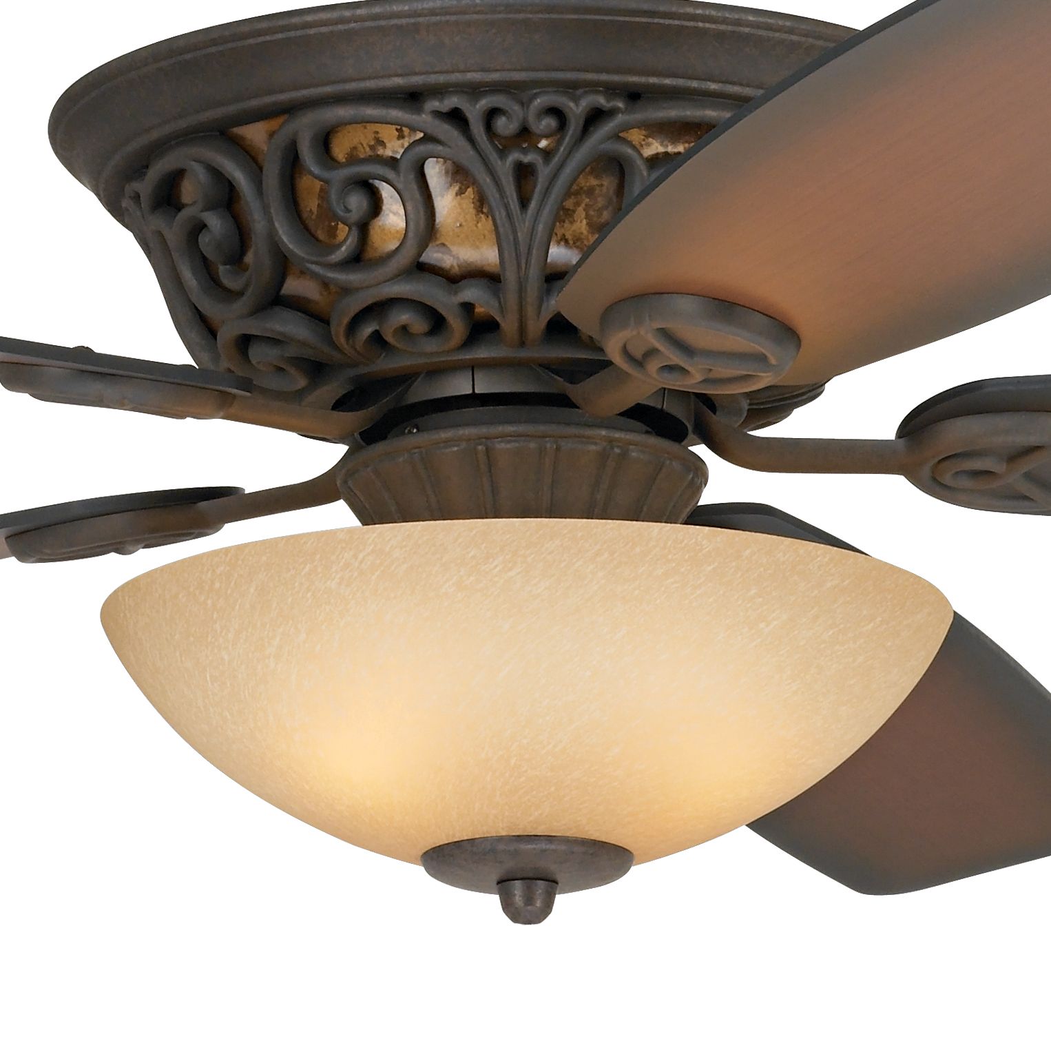 56 Casa Brisbane Black And Scavo Glass Led Ceiling Fan