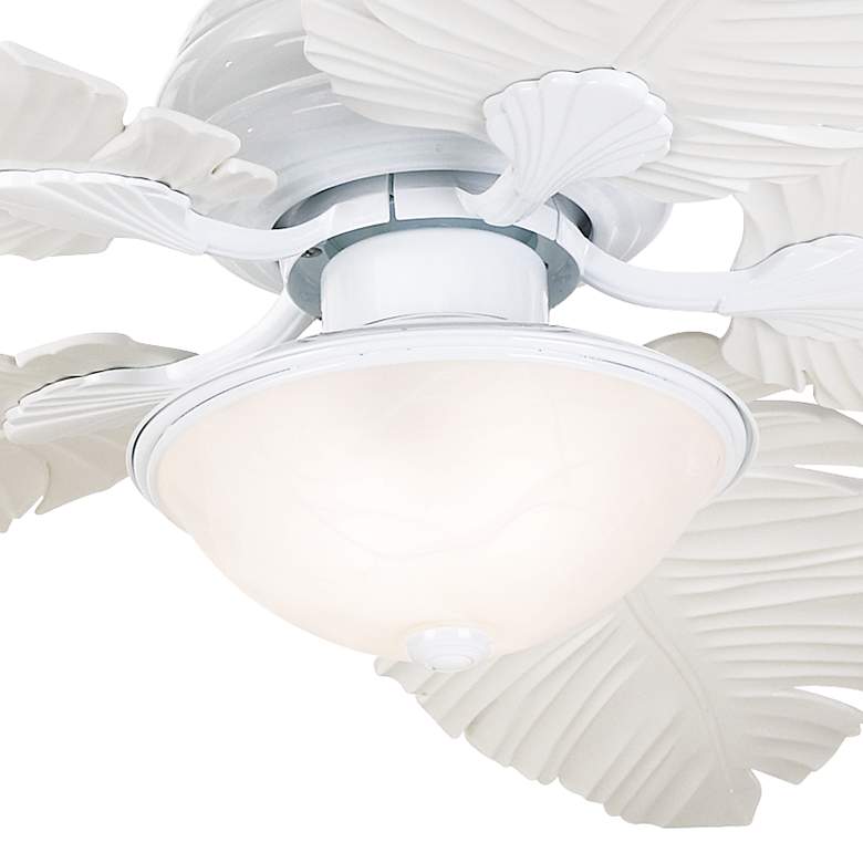 Image 3 52" Casa Vieja White Palm Leaf Outdoor LED Ceiling Fan more views